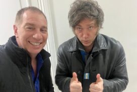 El nuevo ministro de Interior de Argentina, Diego Santilli, junto al presidente del país, Javier Milei, en una imagen publicada en su cuenta en X como agradecimiento al mandatario por el nombramiento