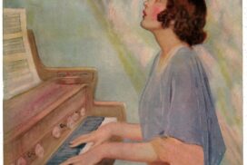 French_School_-_Woman_playing_the_organ_1924_(engraving)_-_(MeisterDrucke-1171070)